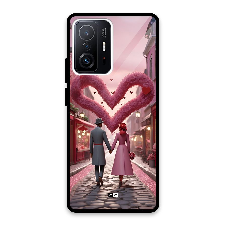 Valetines Couple Walking Glass Back Case for Xiaomi 11T Pro