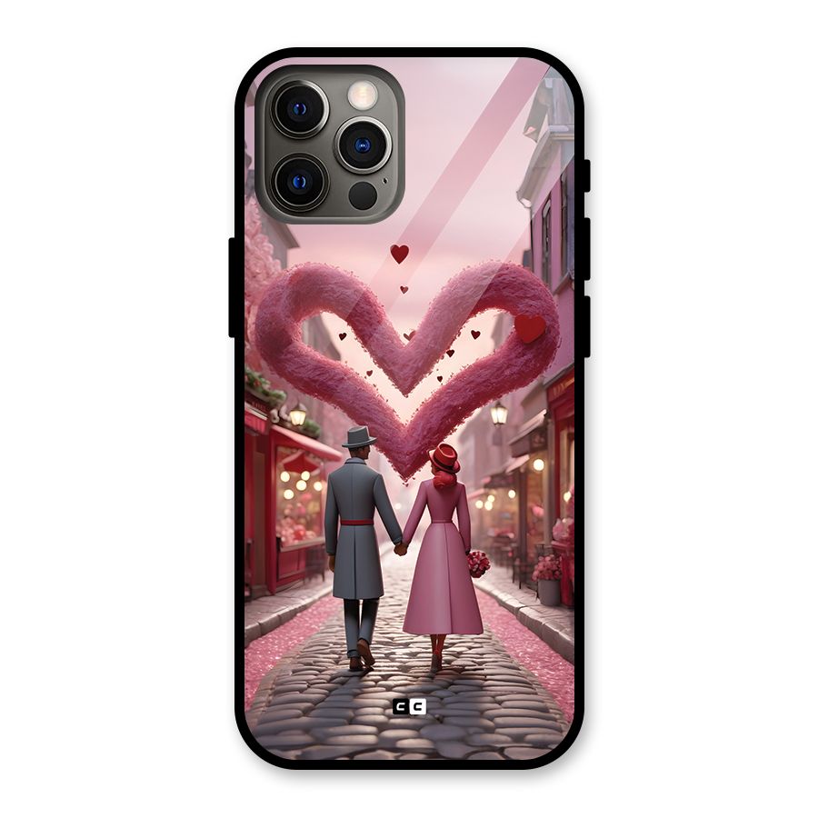 Valetines Couple Walking Glass Back Case for iPhone 12 Pro