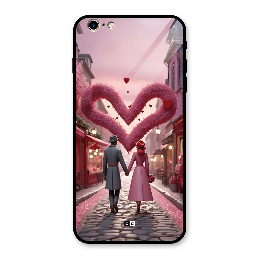 Valetines Couple Walking Glass Back Case for iPhone 6 Plus 6S Plus