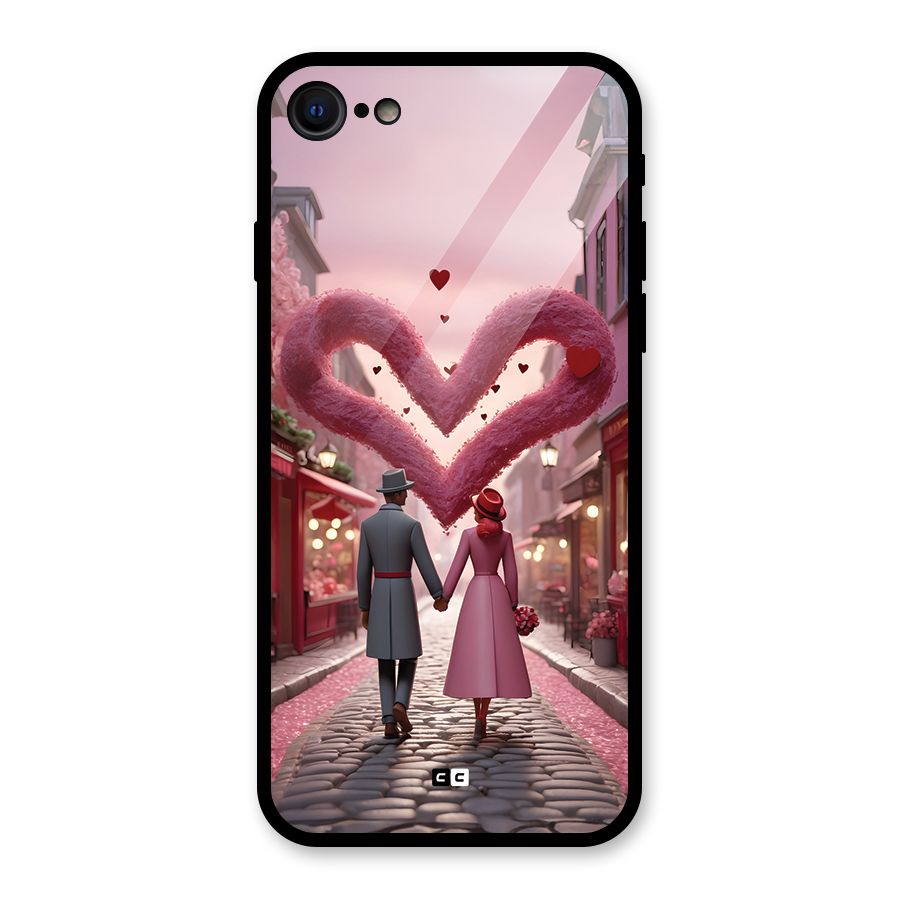 Valetines Couple Walking Glass Back Case for iPhone SE 2022