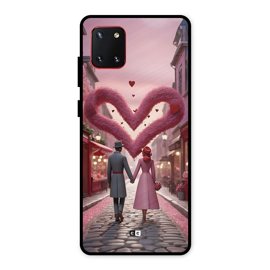 Valetines Couple Walking Metal Back Case for Galaxy Note 10 Lite