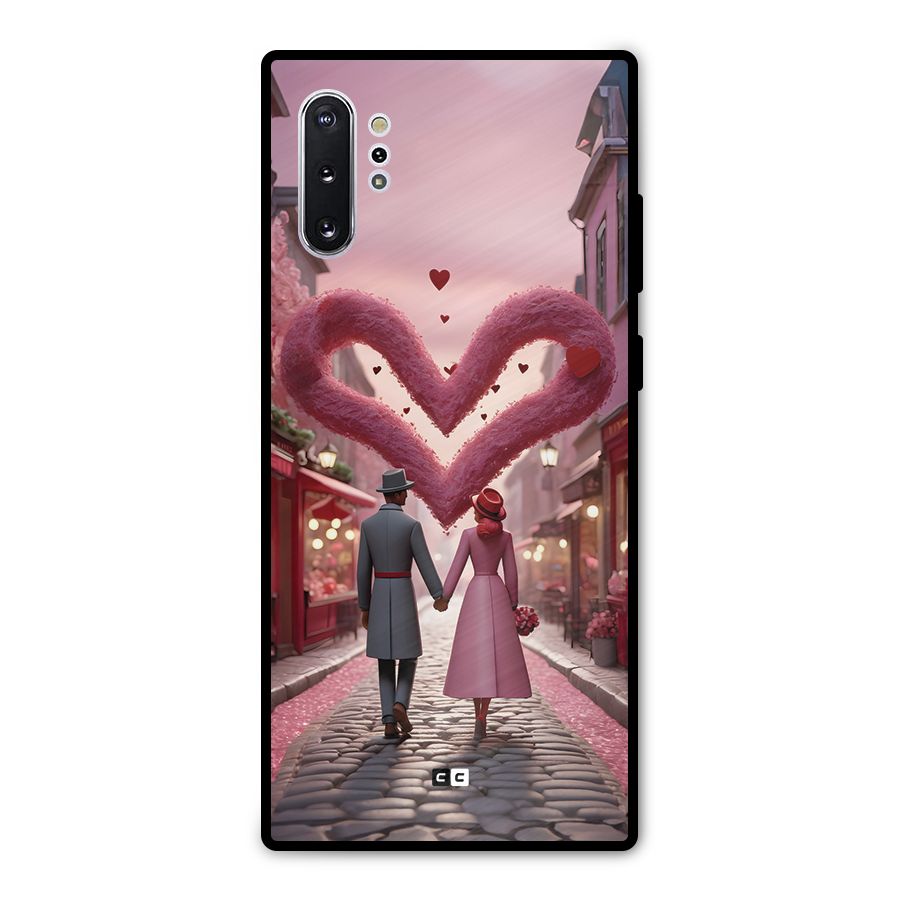 Valetines Couple Walking Metal Back Case for Galaxy Note 10 Plus