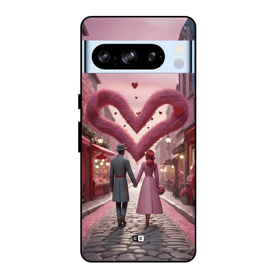 Valetines Couple Walking Metal Back Case for Google Pixel 8 Pro