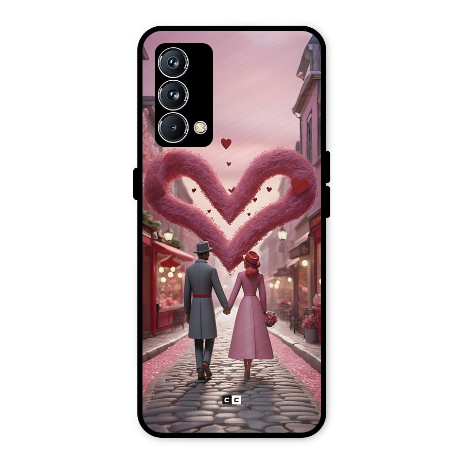 Valetines Couple Walking Metal Back Case for Realme GT Master Edition