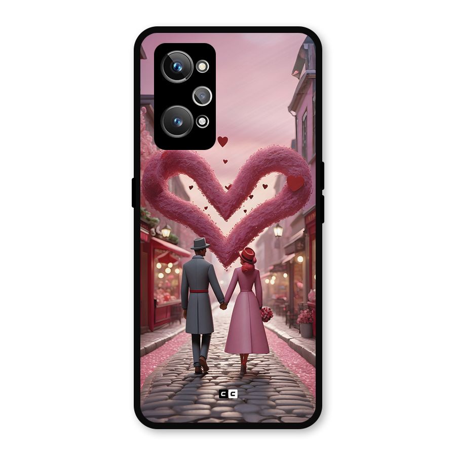 Valetines Couple Walking Metal Back Case for Realme GT Neo 3T