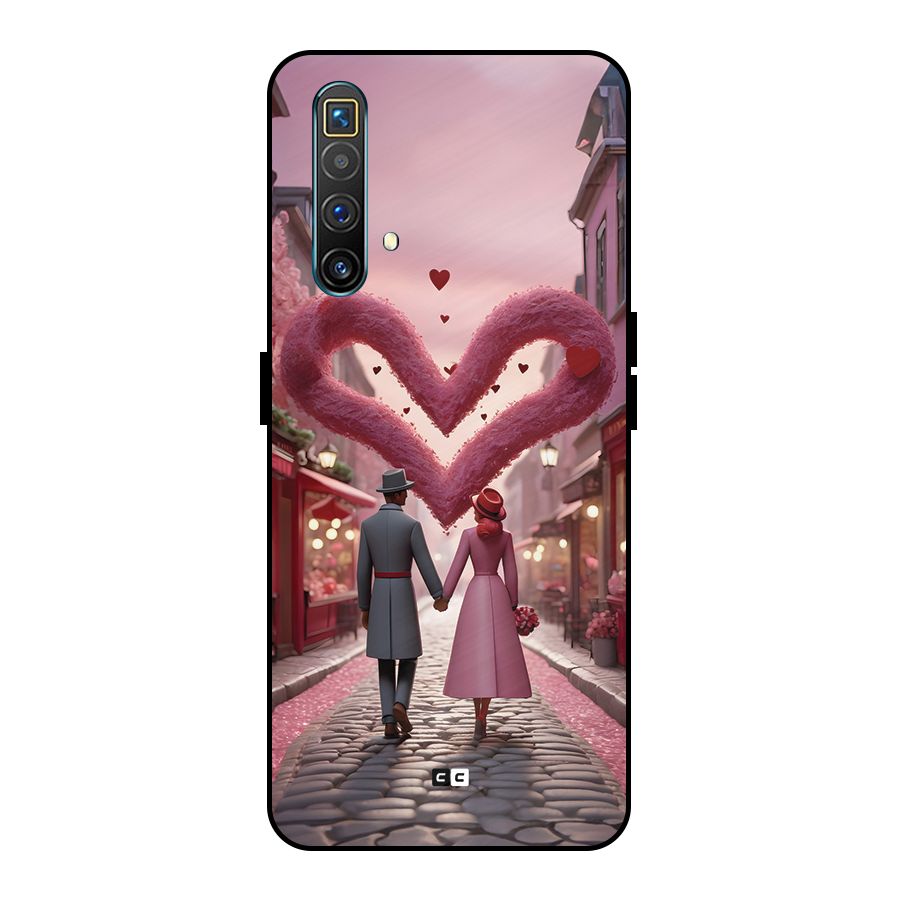 Valetines Couple Walking Metal Back Case for Realme X3 SuperZoom