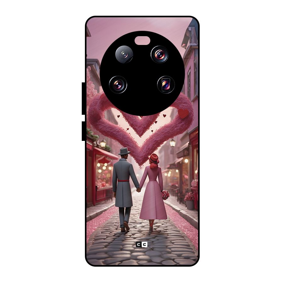 Valetines Couple Walking Metal Back Case for Xiaomi 13 Ultra