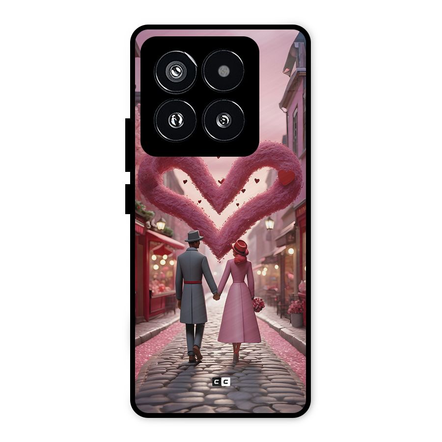 Valetines Couple Walking Metal Back Case for Xiaomi 14 Pro