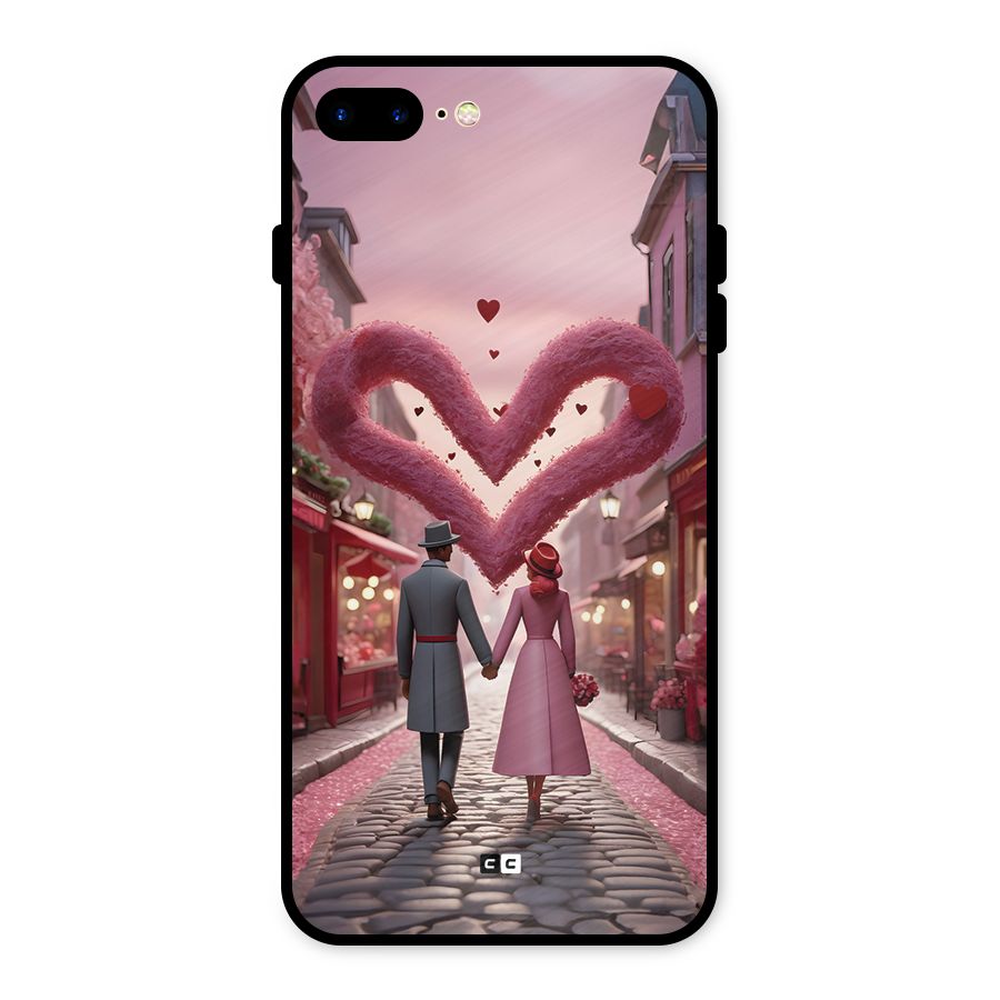 Valetines Couple Walking Metal Back Case for iPhone 7 Plus
