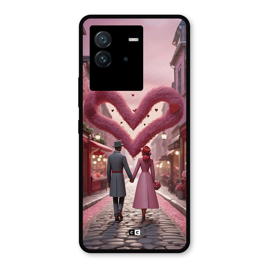 Valetines Couple Walking Metal Back Case for iQOO Neo 6 5G
