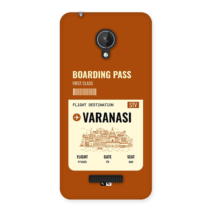 Varanasi Boarding Pass Back Case for Canvas Spark Q380