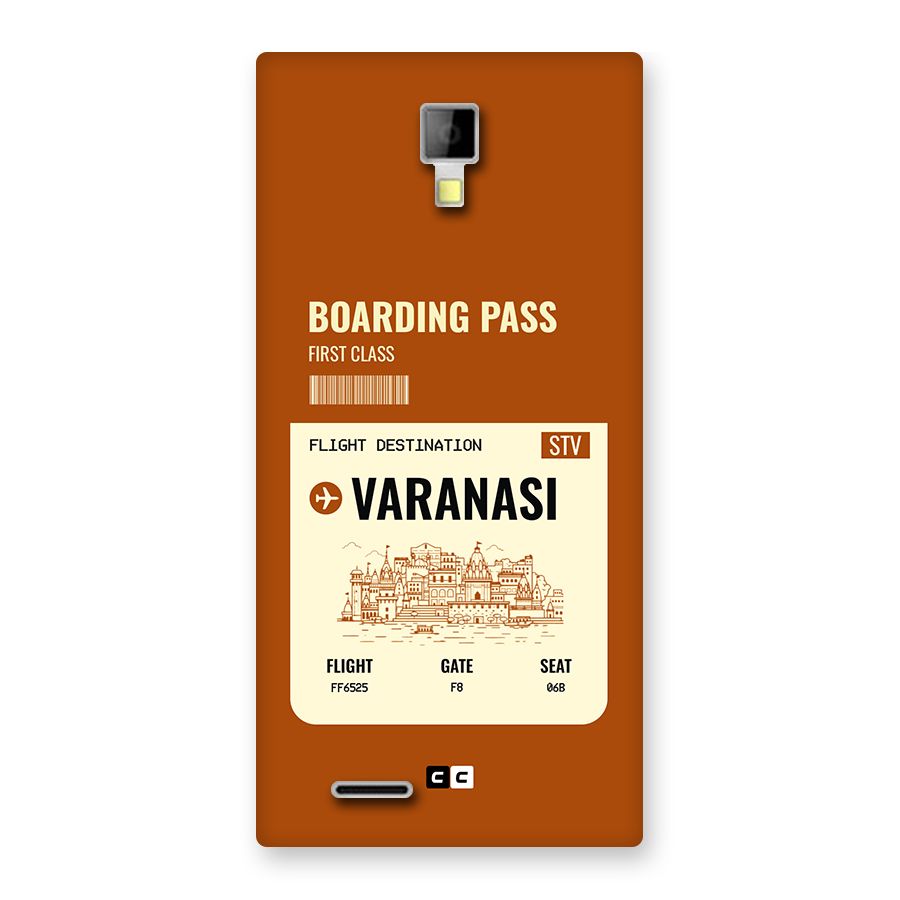 Varanasi Boarding Pass Back Case for Canvas Xpress A99