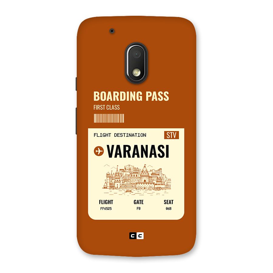Varanasi Boarding Pass Back Case for Moto G4 Play