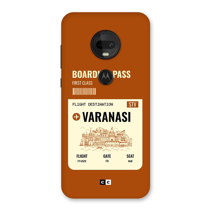 Varanasi Boarding Pass Back Case for Moto G7