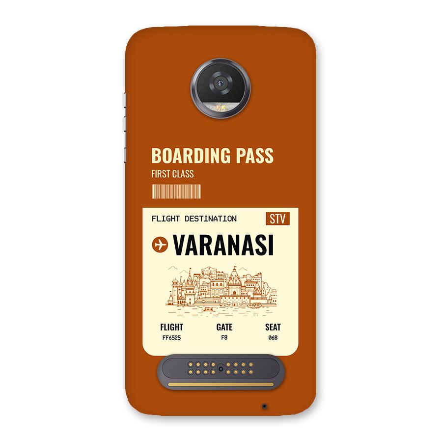 Varanasi Boarding Pass Back Case for Moto Z2 Play