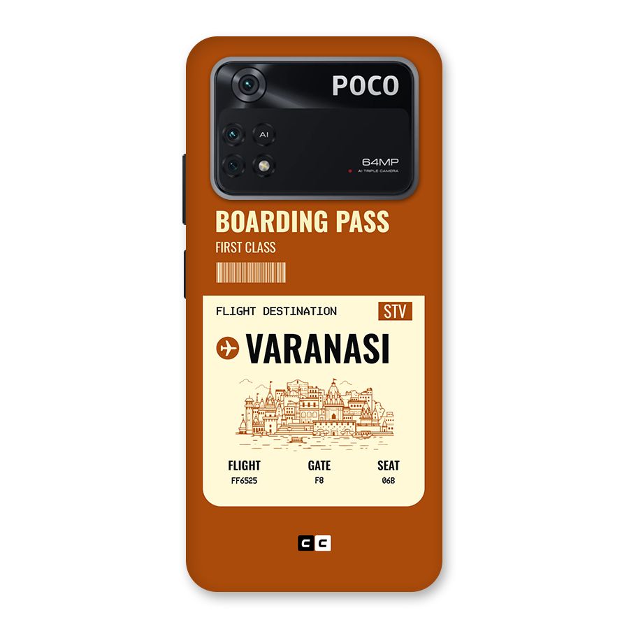 Varanasi Boarding Pass Back Case for Poco M4 Pro 4G