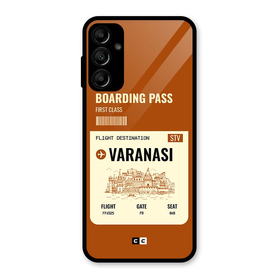 Varanasi Boarding Pass Glass Back Case for Galaxy A14 5G