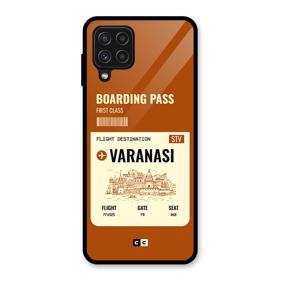 Varanasi Boarding Pass Glass Back Case for Galaxy A22 4G