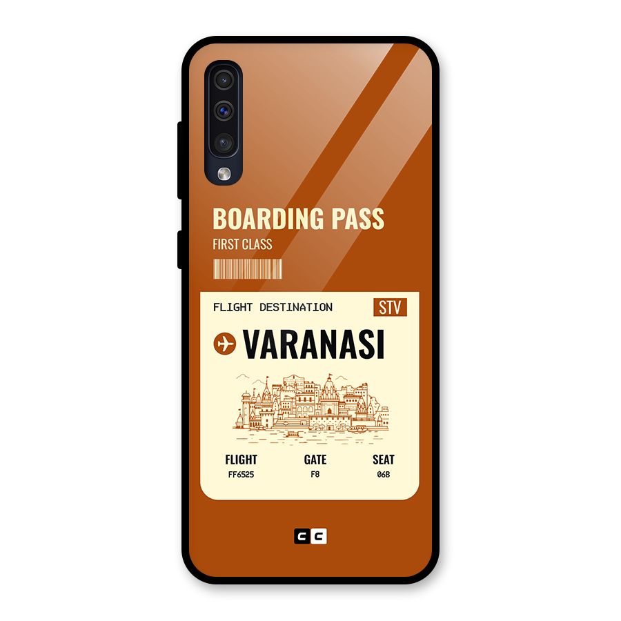 Varanasi Boarding Pass Glass Back Case for Galaxy A50