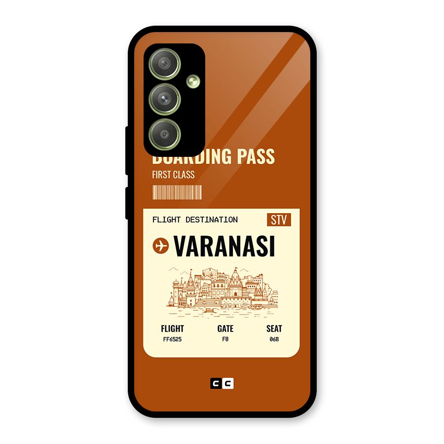 Varanasi Boarding Pass Glass Back Case for Galaxy A54