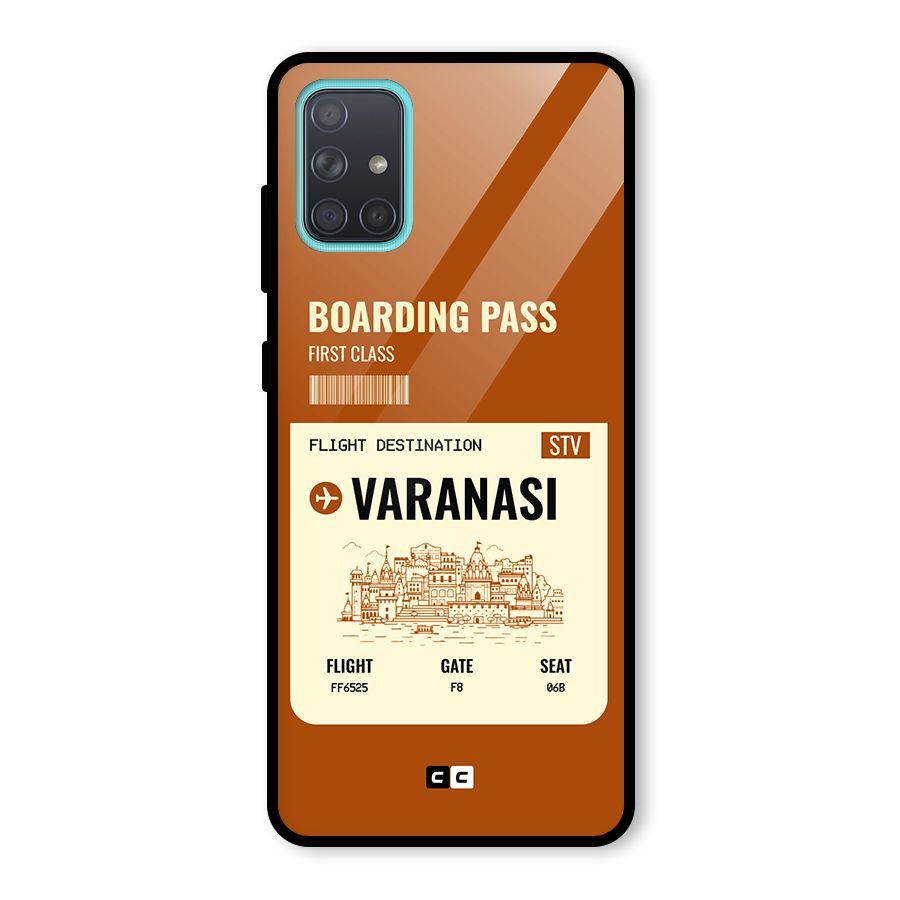 Varanasi Boarding Pass Glass Back Case for Galaxy A71