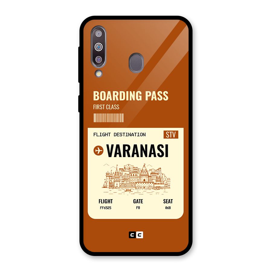 Varanasi Boarding Pass Glass Back Case for Galaxy M30