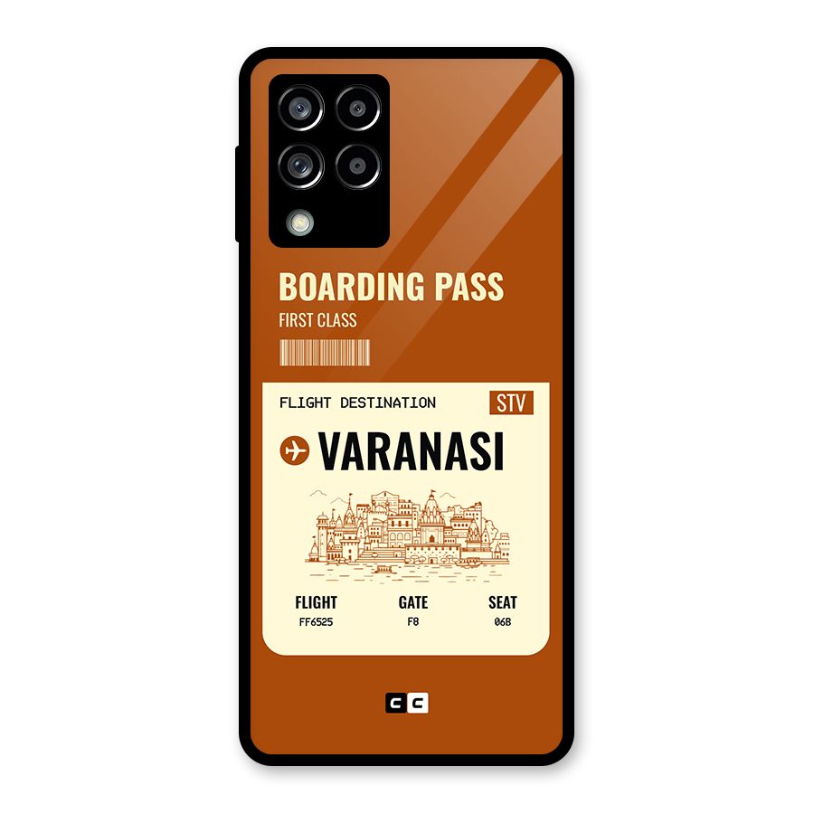 Varanasi Boarding Pass Glass Back Case for Galaxy M53 5G