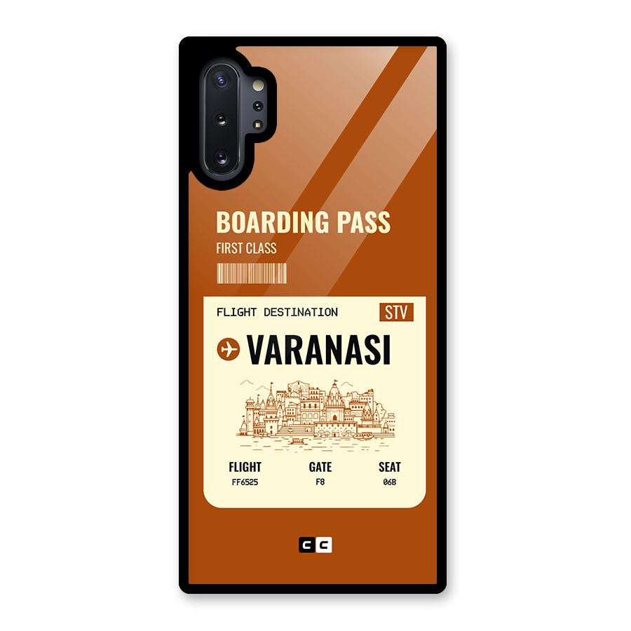 Varanasi Boarding Pass Glass Back Case for Galaxy Note 10 Plus
