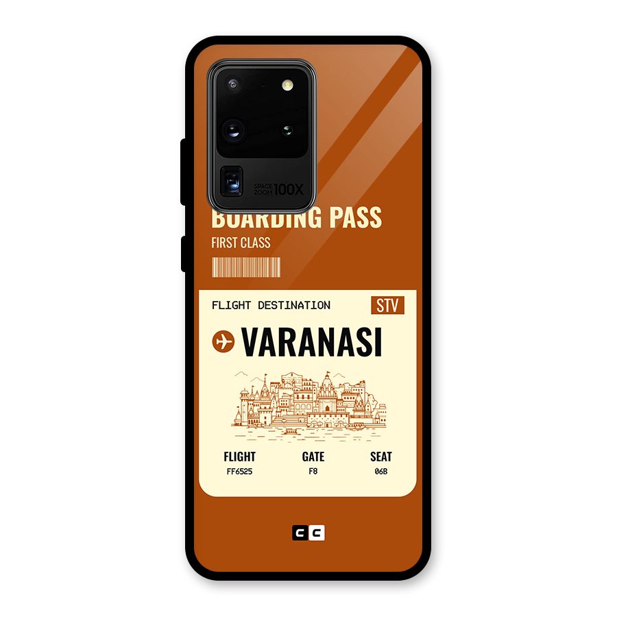 Varanasi Boarding Pass Glass Back Case for Galaxy S20 Ultra