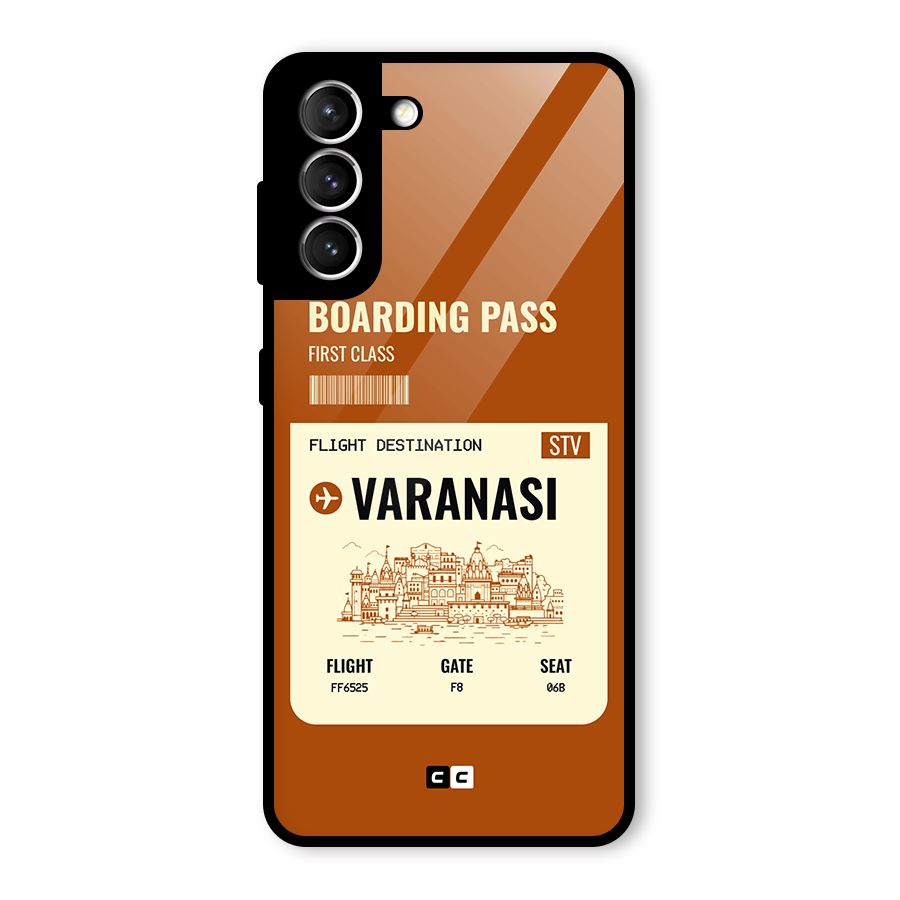 Varanasi Boarding Pass Glass Back Case for Galaxy S21 5G