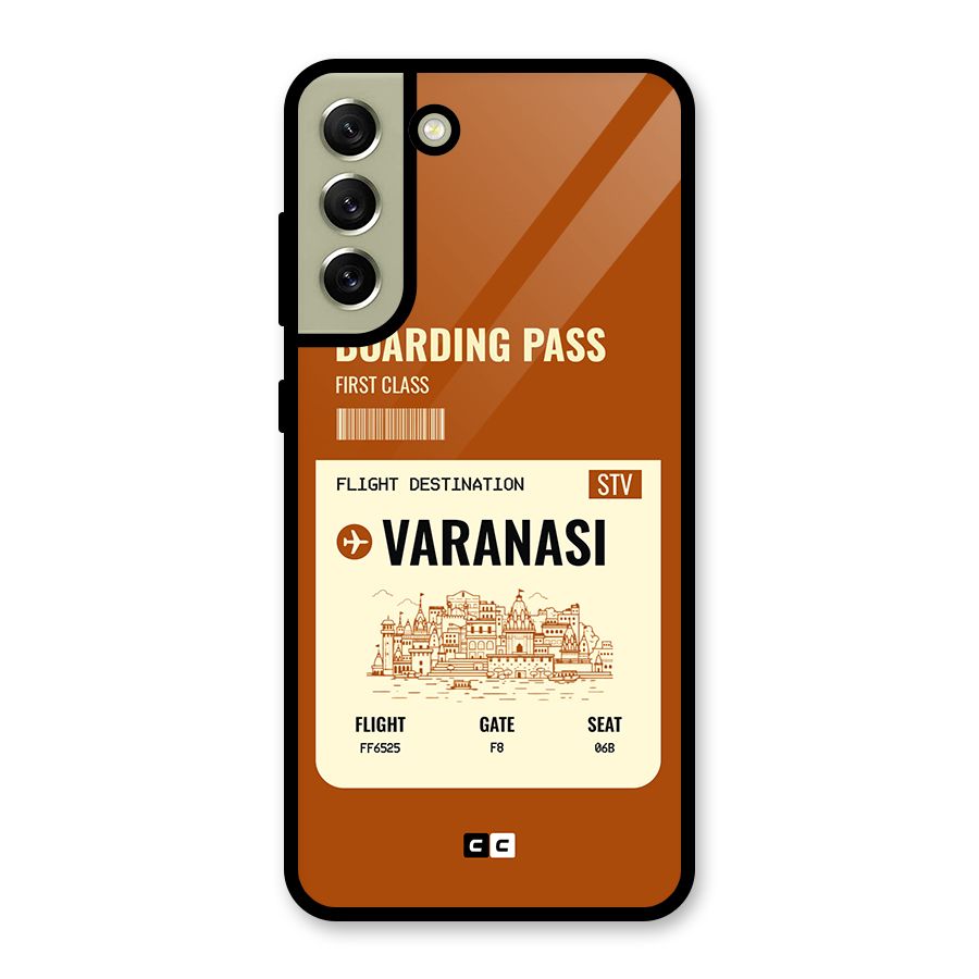 Varanasi Boarding Pass Glass Back Case for Galaxy S21 FE 5G