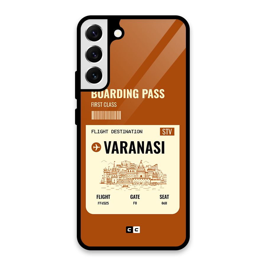 Varanasi Boarding Pass Glass Back Case for Galaxy S22 Plus 5G