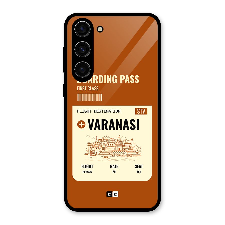 Varanasi Boarding Pass Glass Back Case for Galaxy S23 Plus