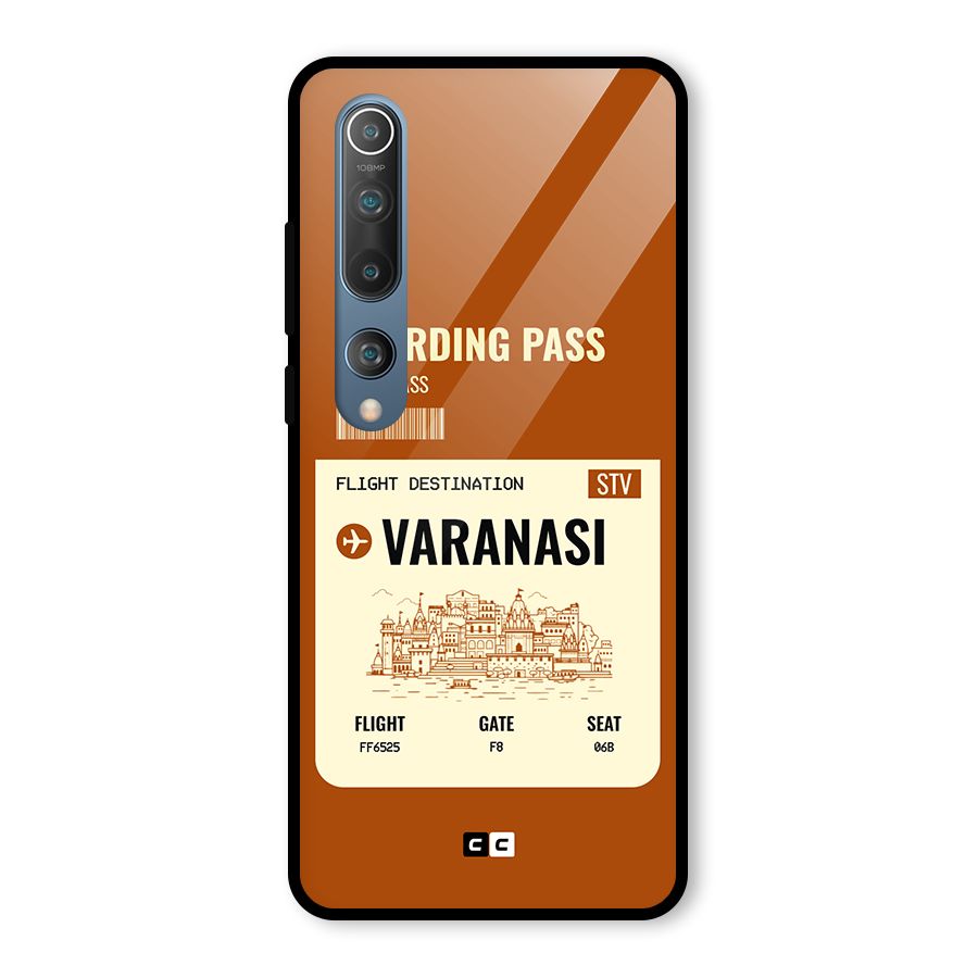 Varanasi Boarding Pass Glass Back Case for Mi 10
