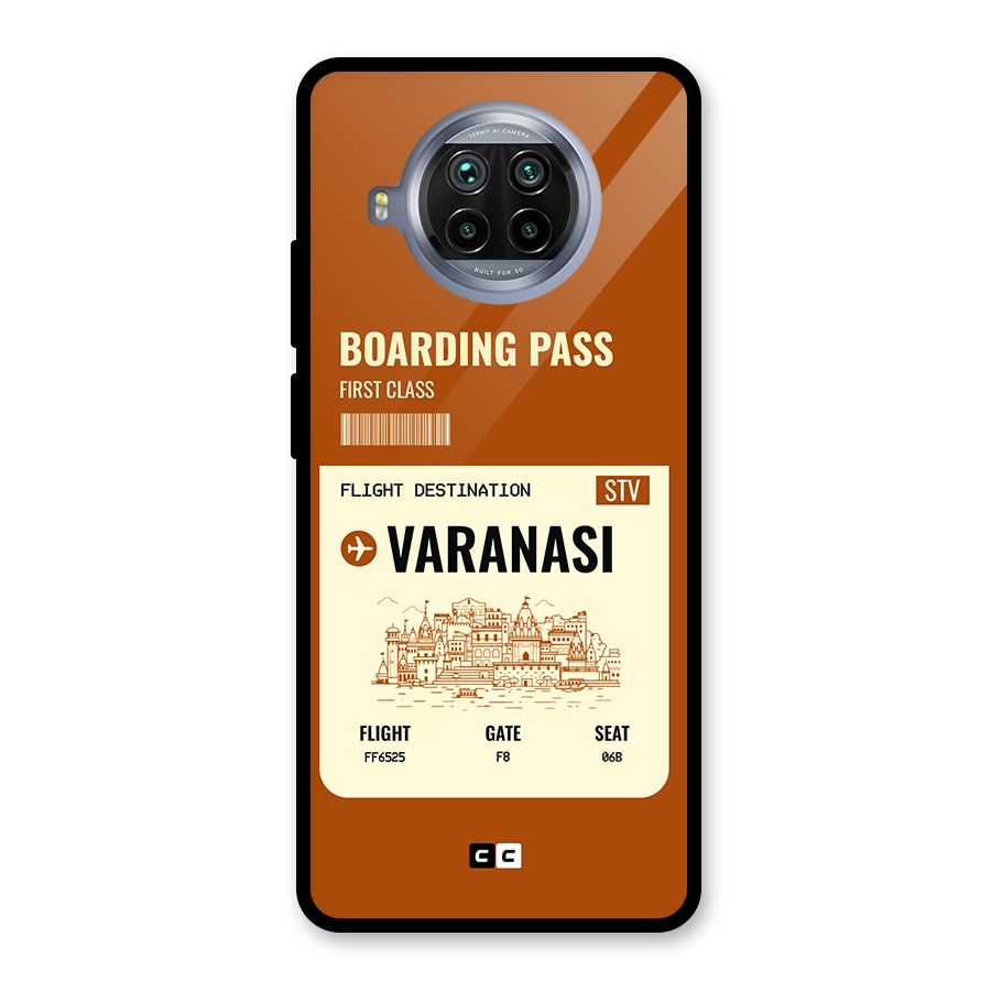 Varanasi Boarding Pass Glass Back Case for Mi 10i