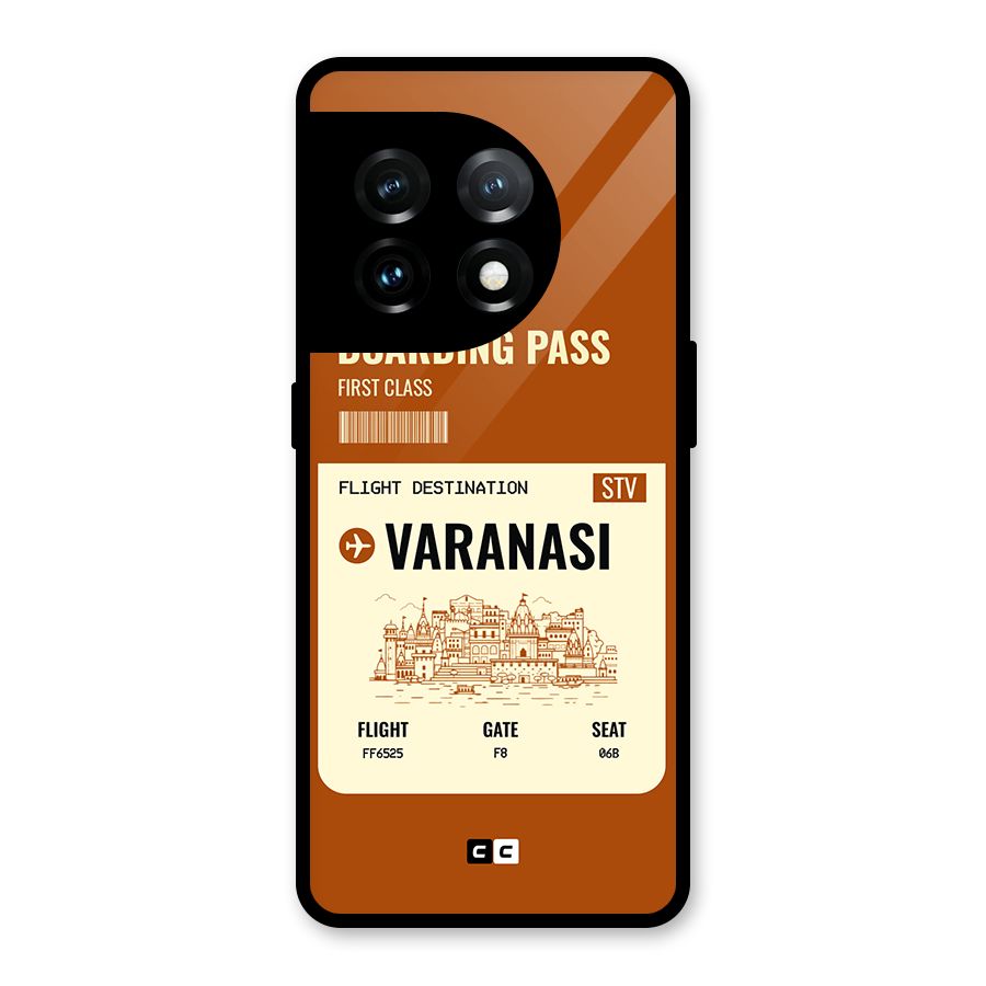 Varanasi Boarding Pass Glass Back Case for OnePlus 11