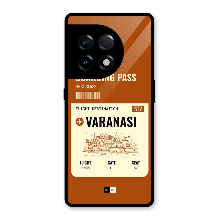 Varanasi Boarding Pass Glass Back Case for OnePlus 11R