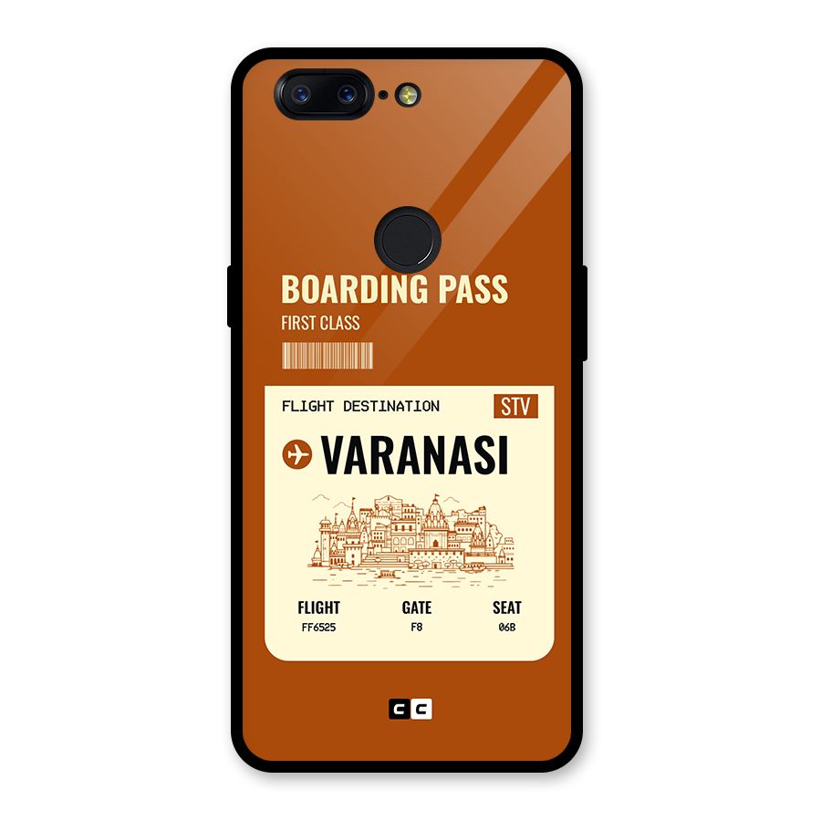Varanasi Boarding Pass Glass Back Case for OnePlus 5T