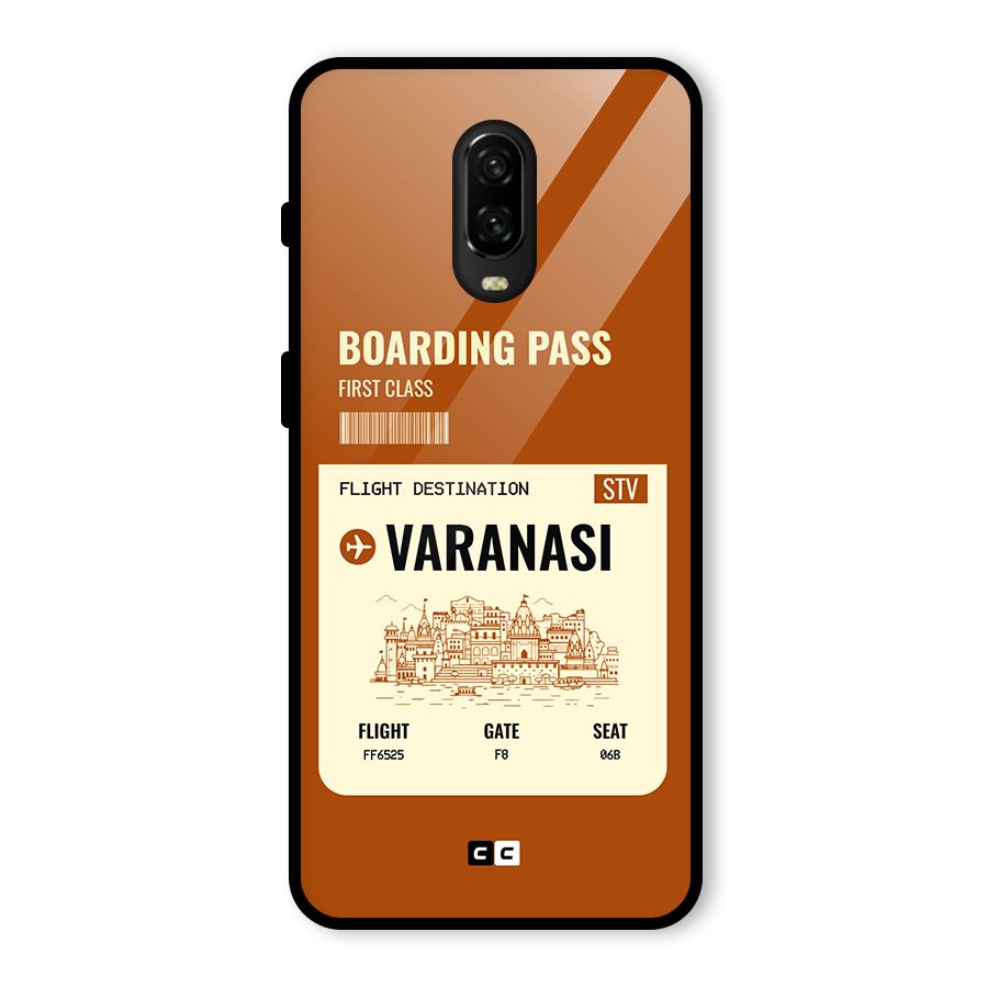 Varanasi Boarding Pass Glass Back Case for OnePlus 6T