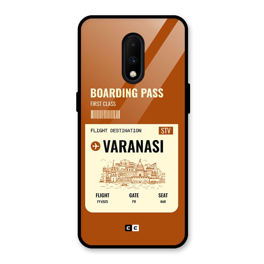 Varanasi Boarding Pass Glass Back Case for OnePlus 7