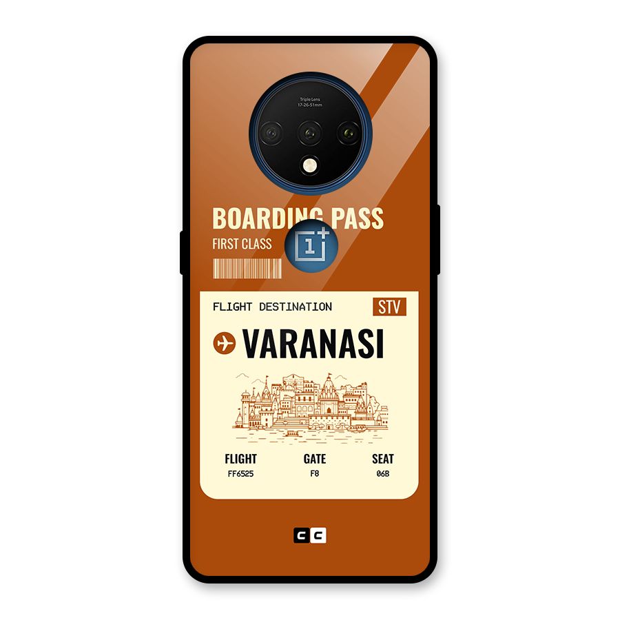 Varanasi Boarding Pass Glass Back Case for OnePlus 7T