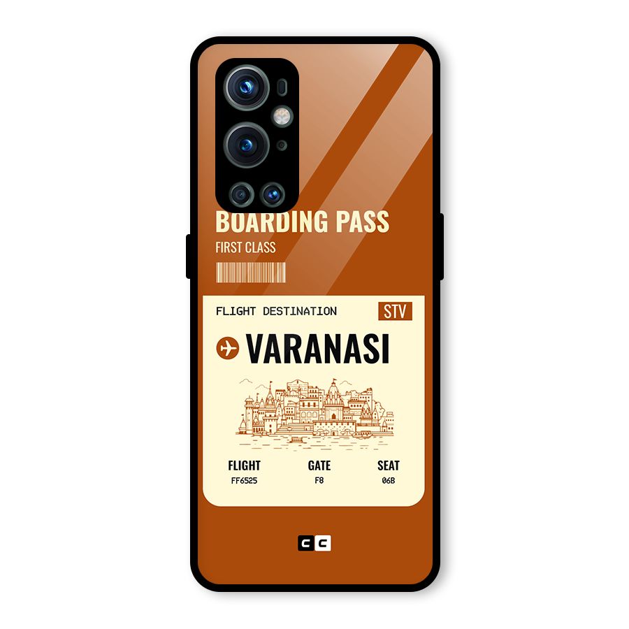 Varanasi Boarding Pass Glass Back Case for OnePlus 9 Pro