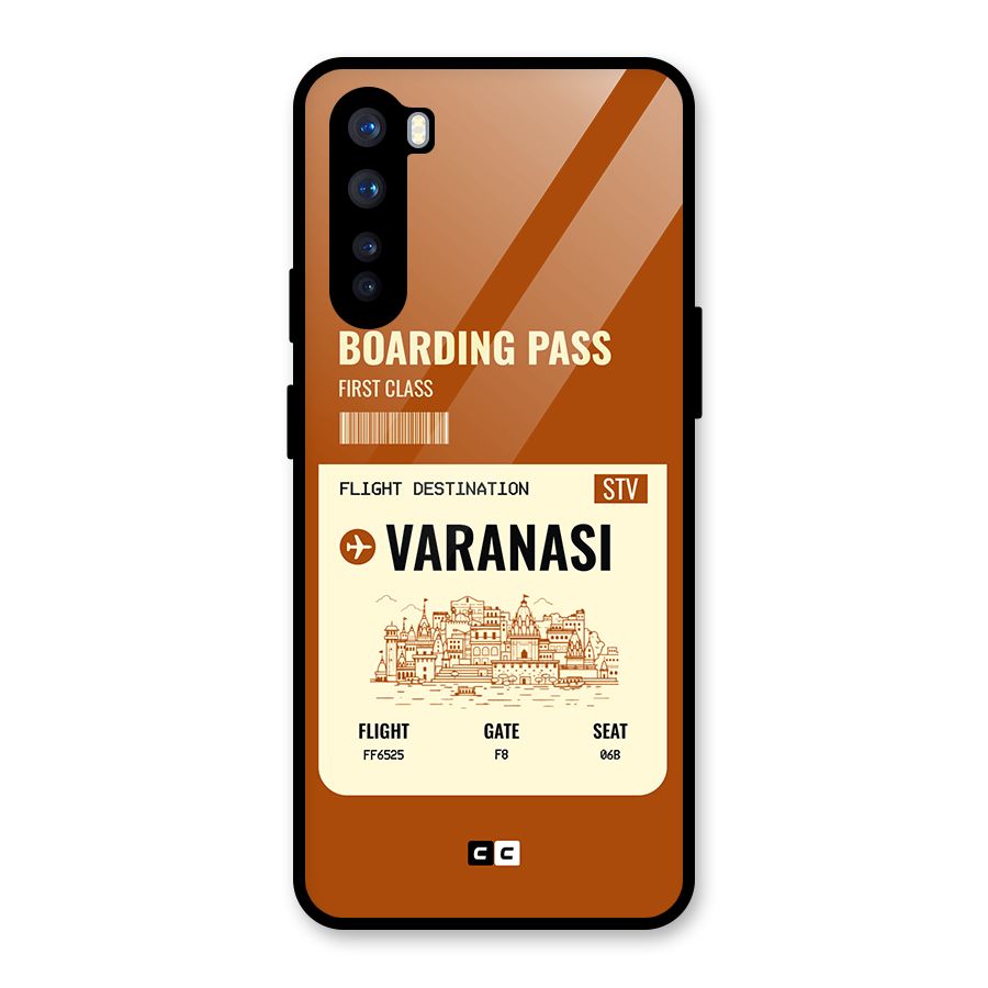 Varanasi Boarding Pass Glass Back Case for OnePlus Nord
