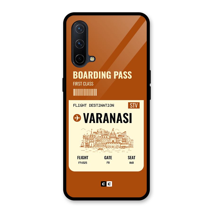 Varanasi Boarding Pass Glass Back Case for OnePlus Nord CE 5G