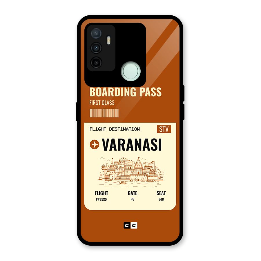 Varanasi Boarding Pass Glass Back Case for Oppo A53