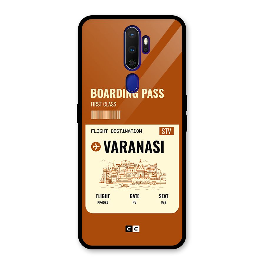 Varanasi Boarding Pass Glass Back Case for Oppo A9 (2020)