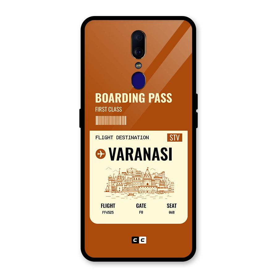 Varanasi Boarding Pass Glass Back Case for Oppo F11
