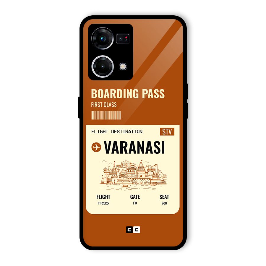Varanasi Boarding Pass Glass Back Case for Oppo F21s Pro 4G