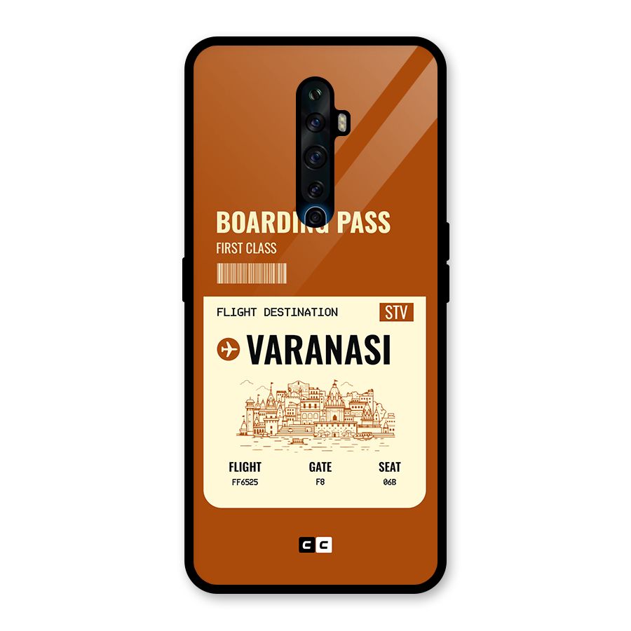 Varanasi Boarding Pass Glass Back Case for Oppo Reno2 F