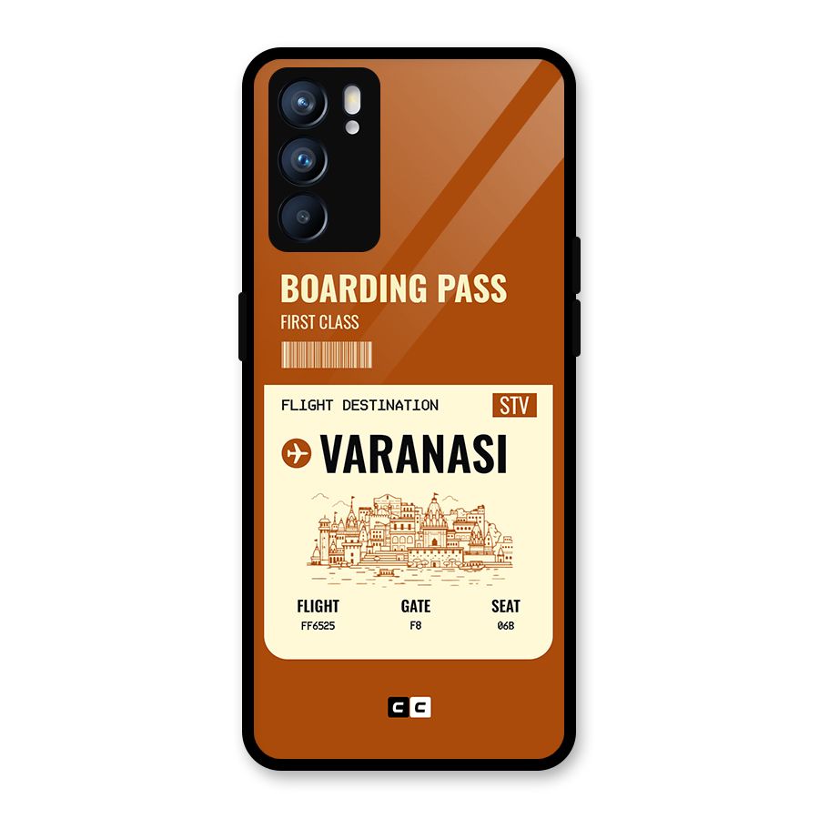 Varanasi Boarding Pass Glass Back Case for Oppo Reno6 5G
